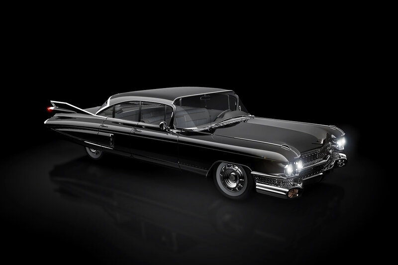 Black Cadillac Car — Dramatic