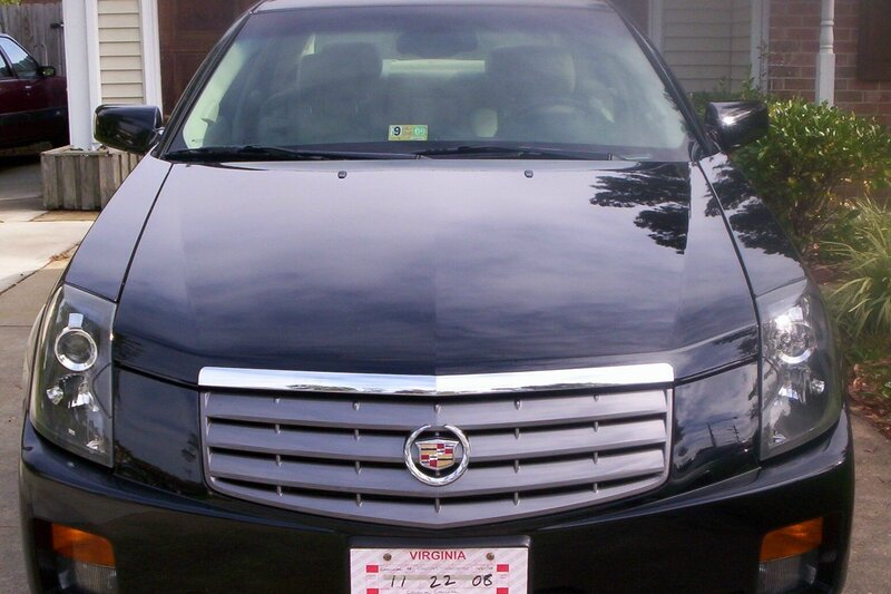 black cadillac car front view