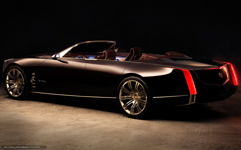 Black Cadillac Ciel Convertible — Dramatic, Night