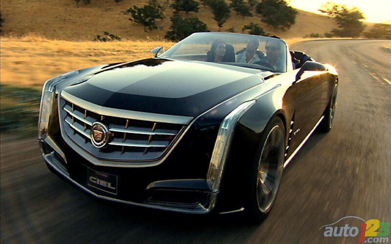 Black Cadillac Ciel Convertible — Dynamic, Sunset