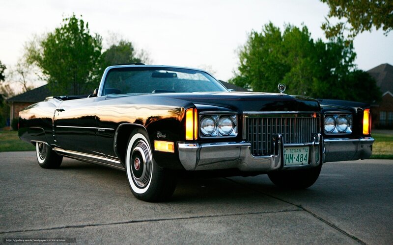 Black Cadillac Convertible — Dramatic, Sunset