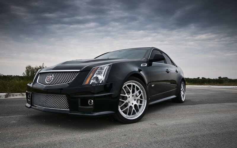 Black Cadillac Coupe — Dramatic, Photograph, Car, Road