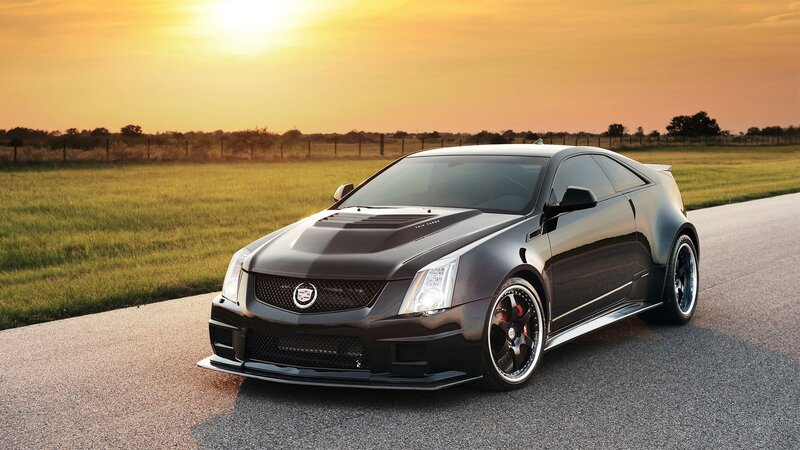 Black Cadillac Coupe — Dramatic, Sunset, Photograph, Car