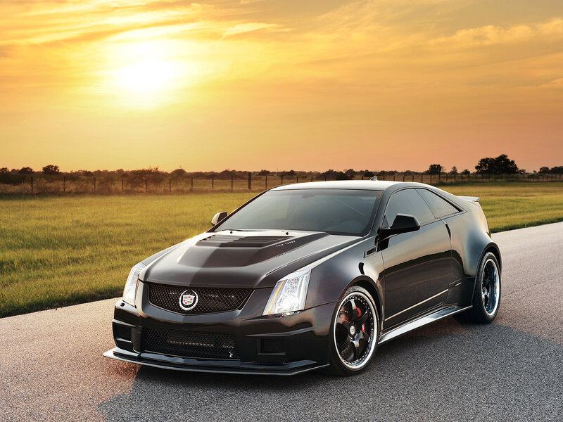 Black Cadillac Coupe — Dramatic, Sunset