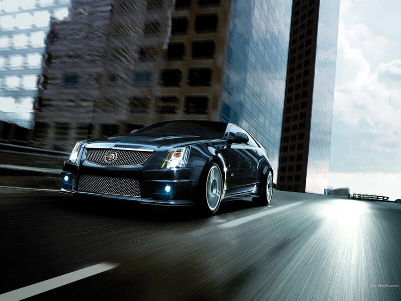 Black Cadillac CTS-V in city