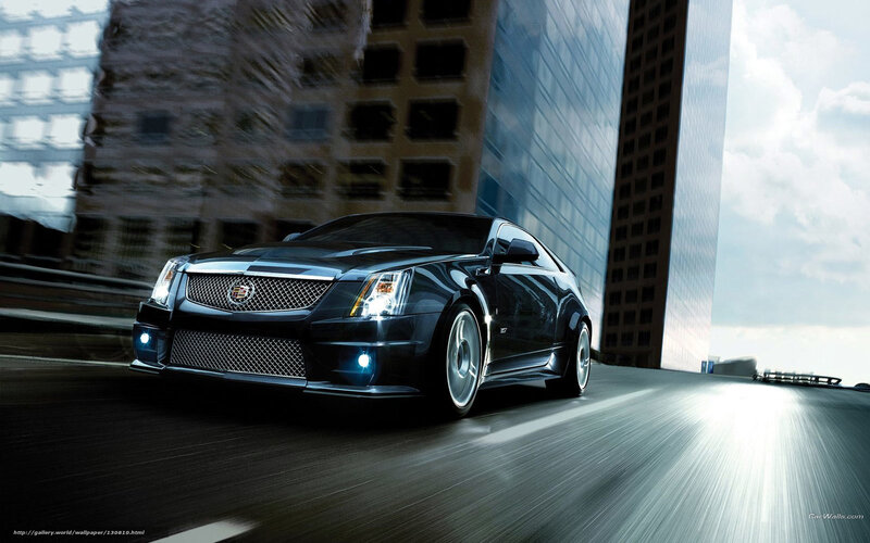 Black Cadillac CTS-V in city