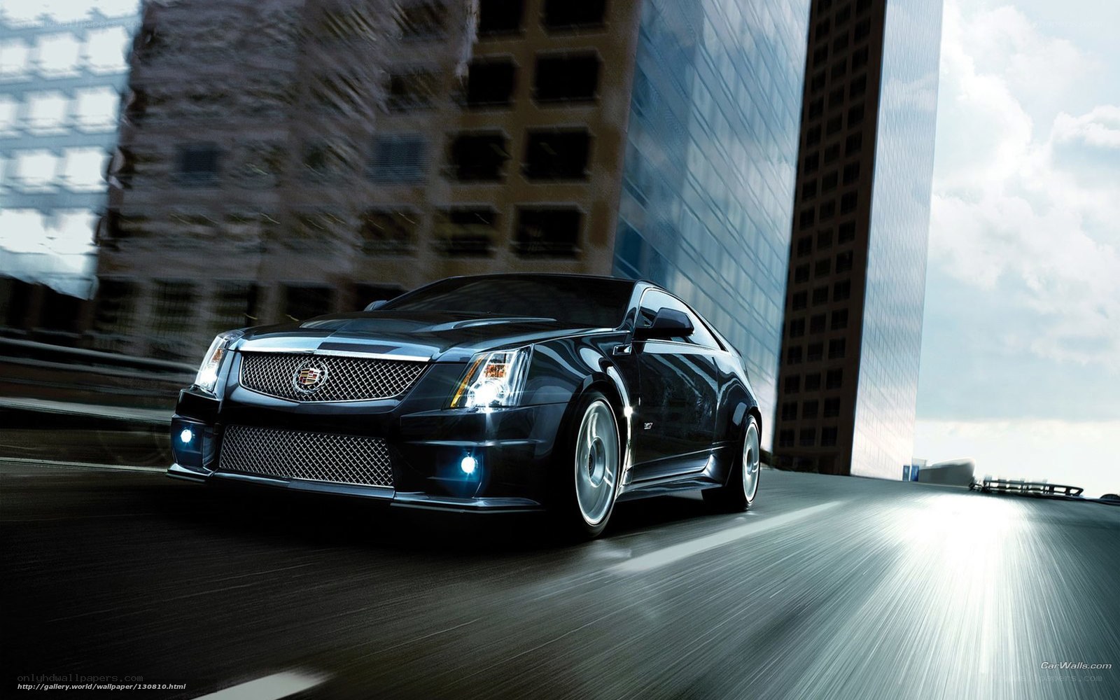 Black Cadillac CTS-V in city