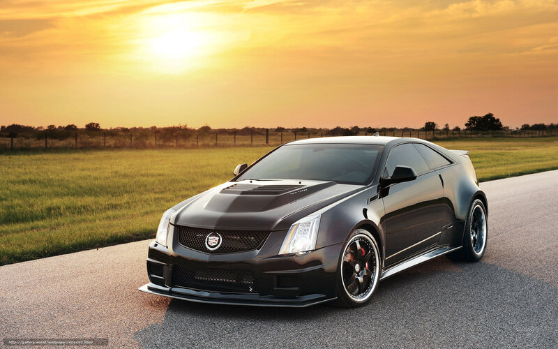Black Cadillac CTS-V on a road