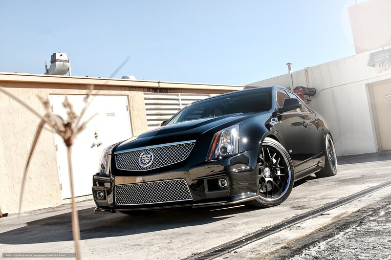 Black Cadillac CTS-V on a rooftop