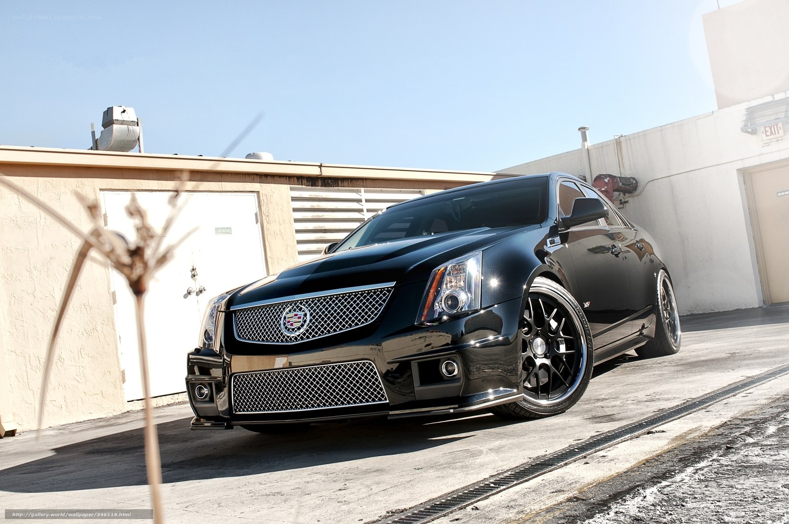 Black Cadillac CTS-V on a rooftop