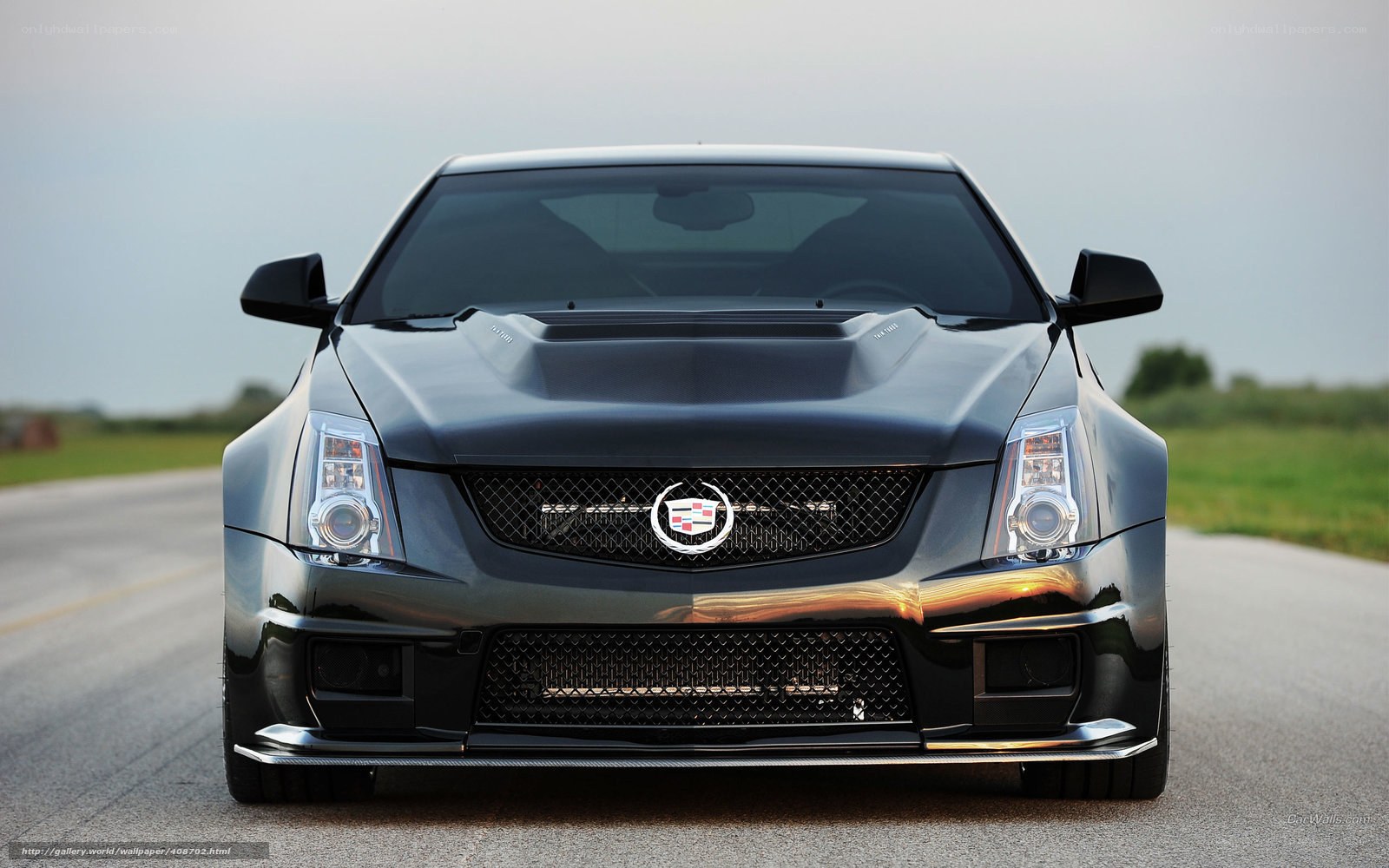 Black Cadillac CTS-V on road