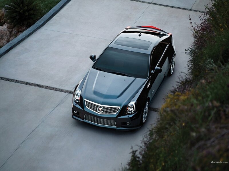 Black Cadillac CTS-V parked on driveway