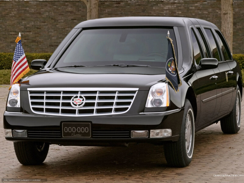 Black Cadillac presidential limousine