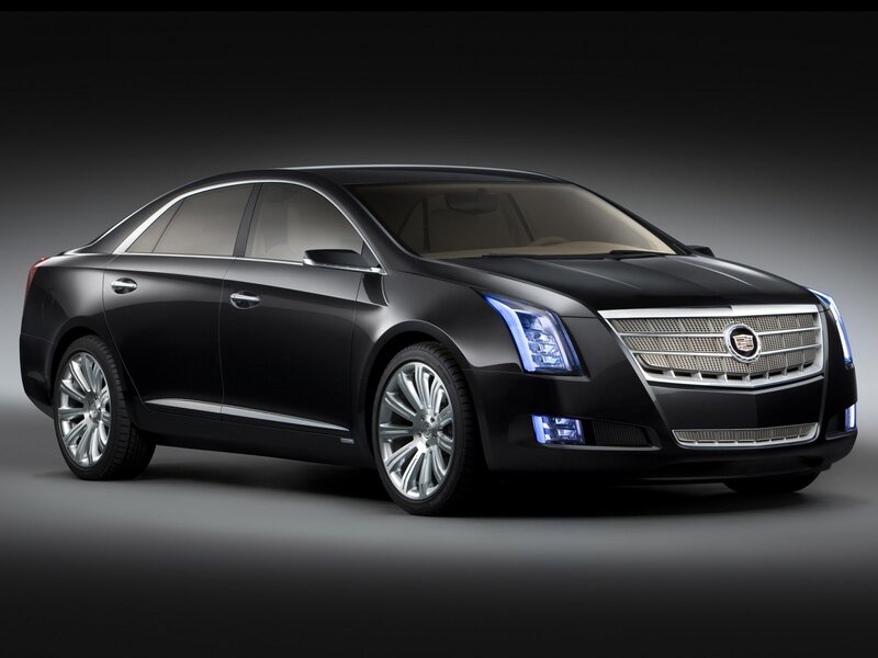 Black Cadillac Sedan — Dramatic, Photograph, Car, Headlights, Grille, Silver