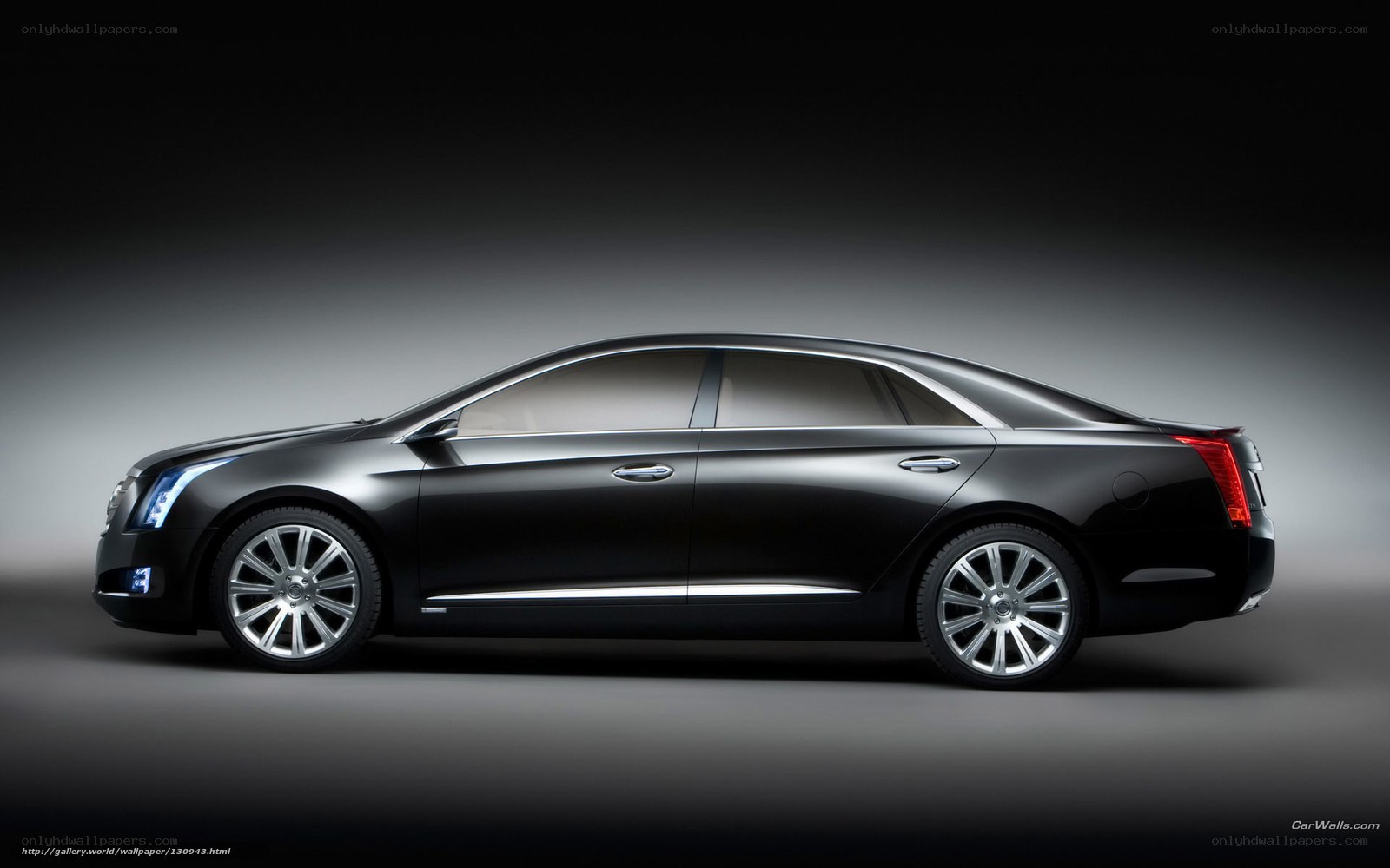 black cadillac sedan side view