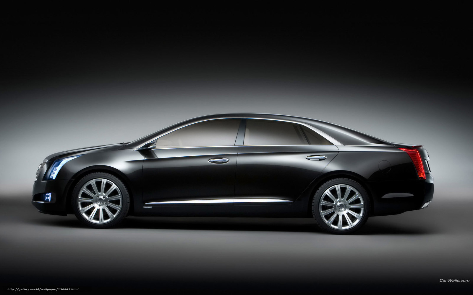 black cadillac sedan side view