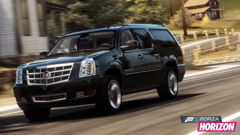 Black Cadillac Suv — Dynamic, Afternoon, 3d Render