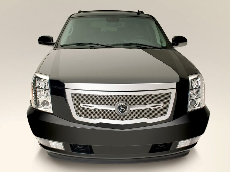 black cadillac suv front view