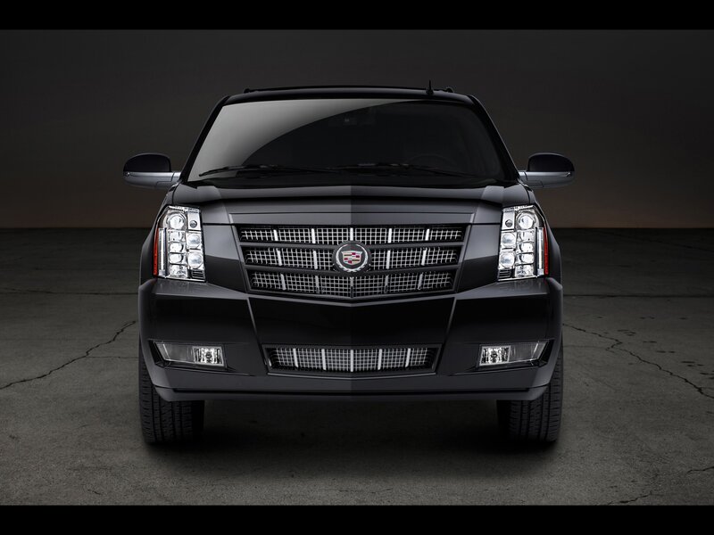 Black Cadillac SUV front view
