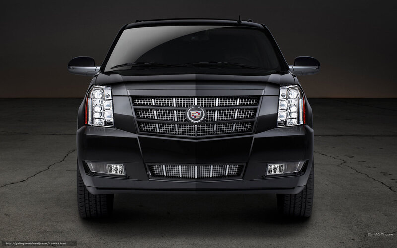Black Cadillac SUV front view