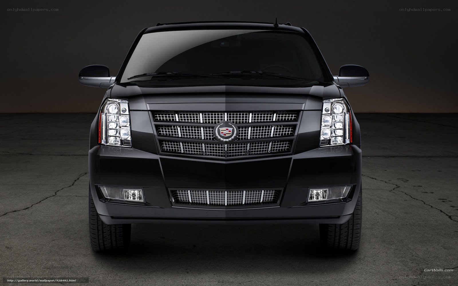 Black Cadillac SUV front view