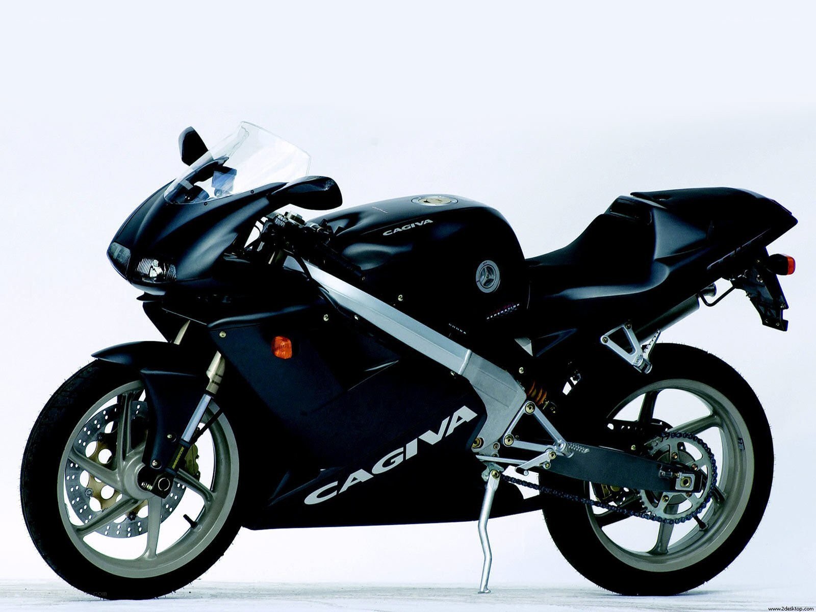 Black Cagiva sport motorcycle