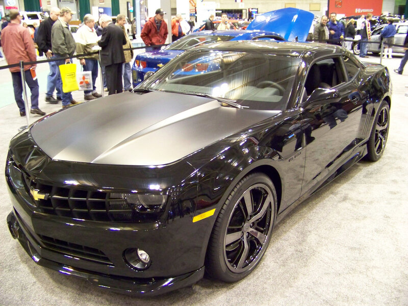 Black Camaro at auto show