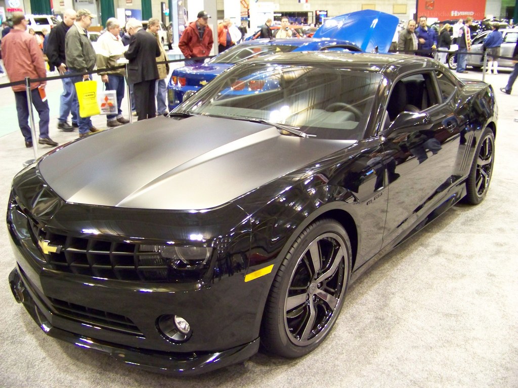 Black Camaro at auto show