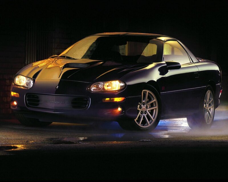 Black Camaro at night