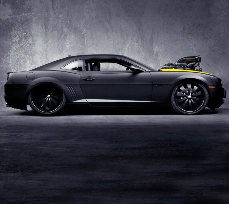 Black Camaro Car — Dramatic, Photograph, Engine