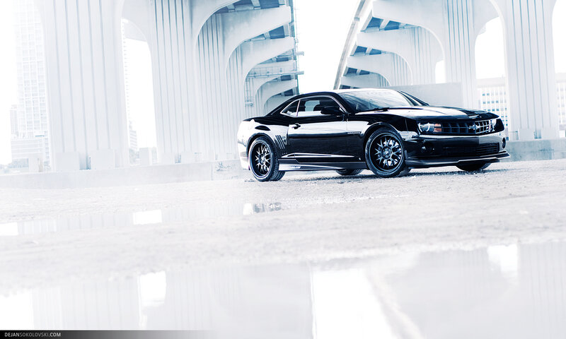 Black Camaro Car — Dramatic, Photograph