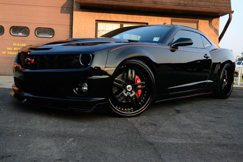 Black Camaro Car — Dramatic, Sunset, Photograph, Building