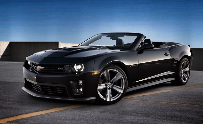 Black Camaro convertible sports car