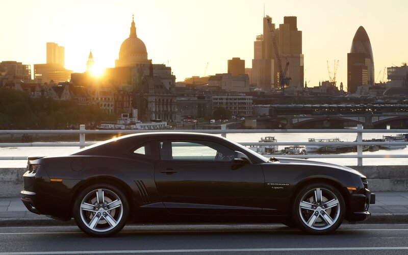 Black Camaro Coupe — Dramatic, Sunset