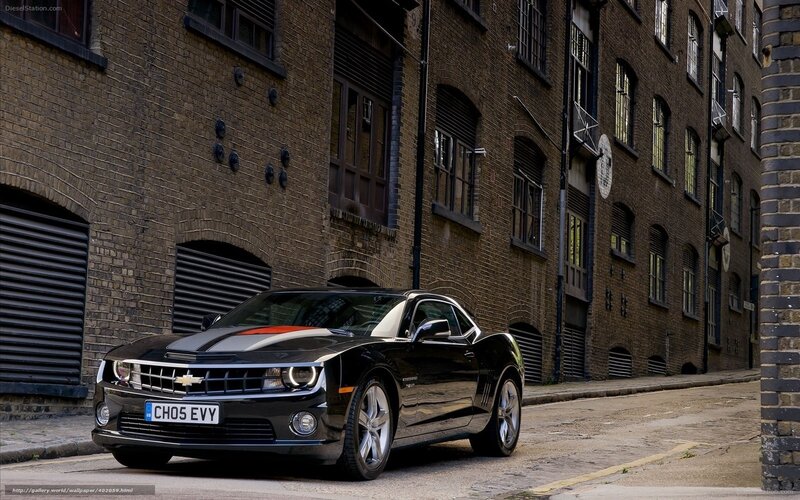 Black Camaro in urban alley