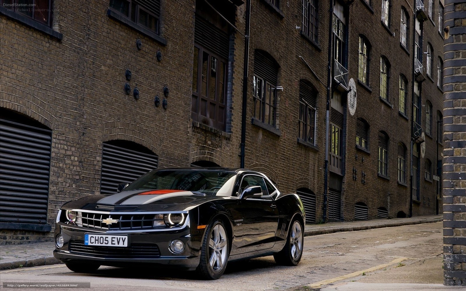 Black Camaro in urban alley