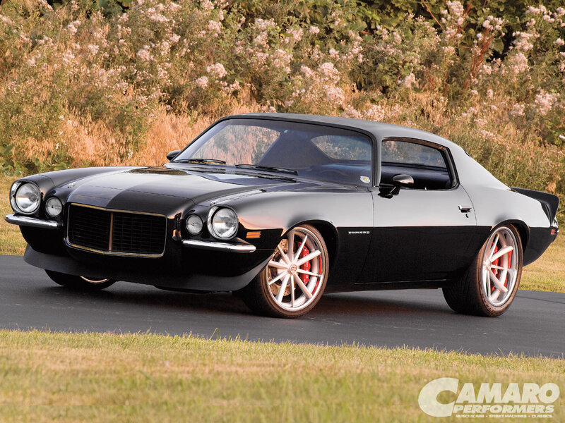 Black Camaro Muscle Car — Calm, Sunset