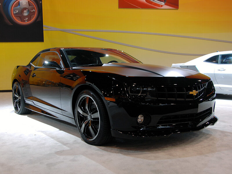 Black Camaro on display