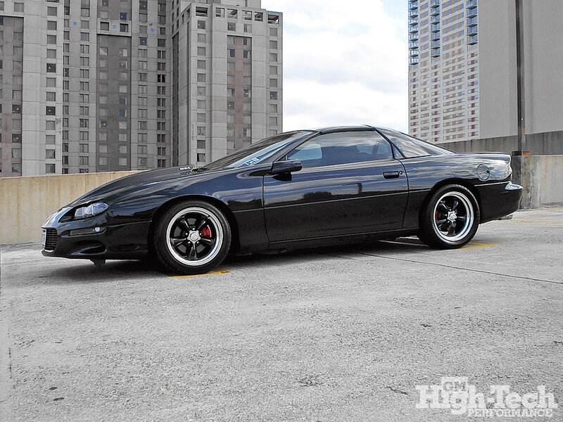 Black Camaro on rooftop