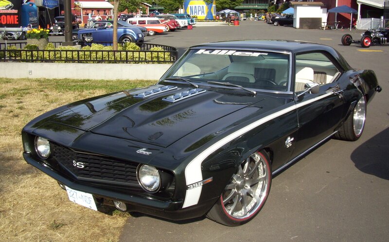 Black Camaro SS at car show