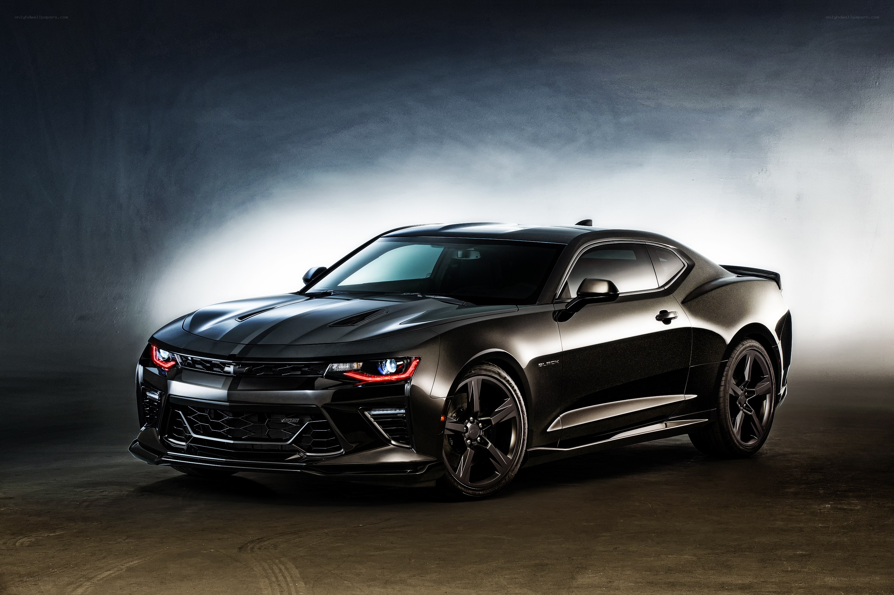 Black Camaro SS in studio