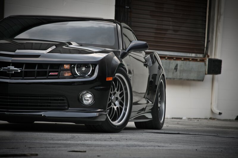 Black Camaro SS sports car