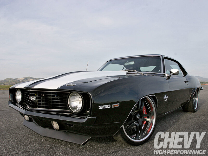 Black Camaro SS with stripes