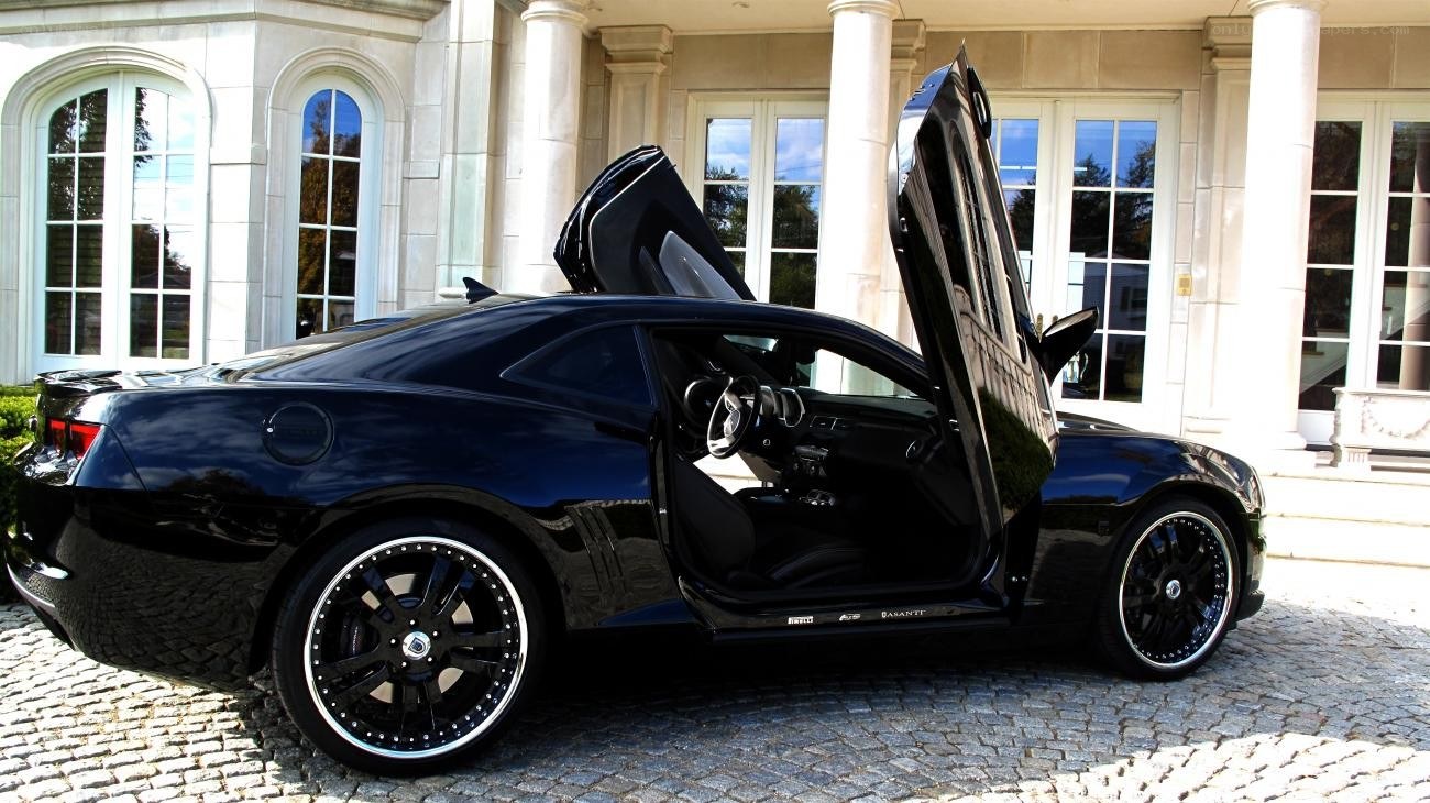 Black Camaro with gullwing doors