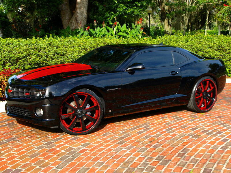black camaro with red accents