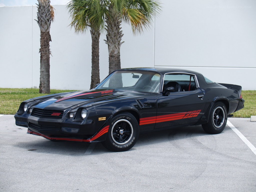 Black Camaro with red stripes