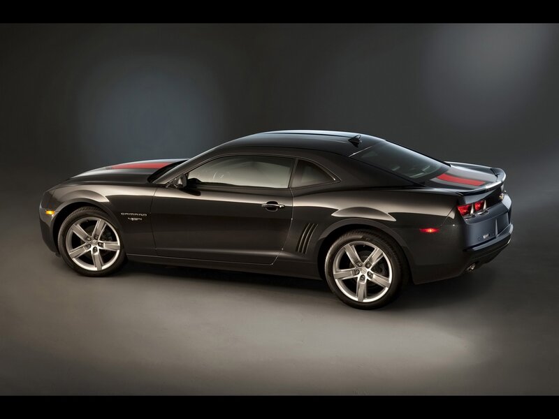 Black Camaro with red stripes
