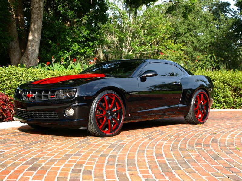 Black Camaro with Red Wheels — Calm