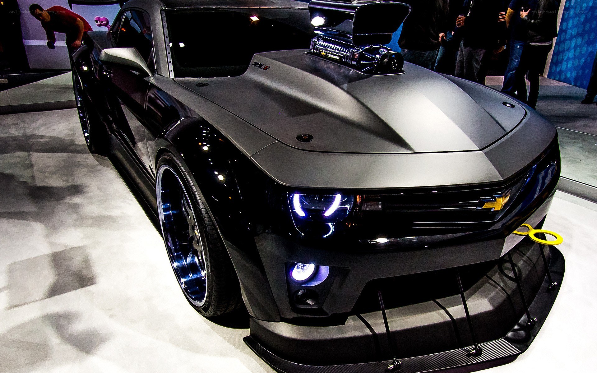 black camaro with supercharger