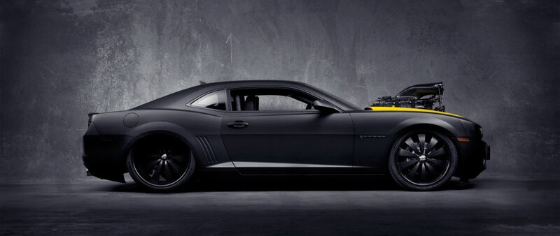 Black Camaro with Supercharger — Dramatic